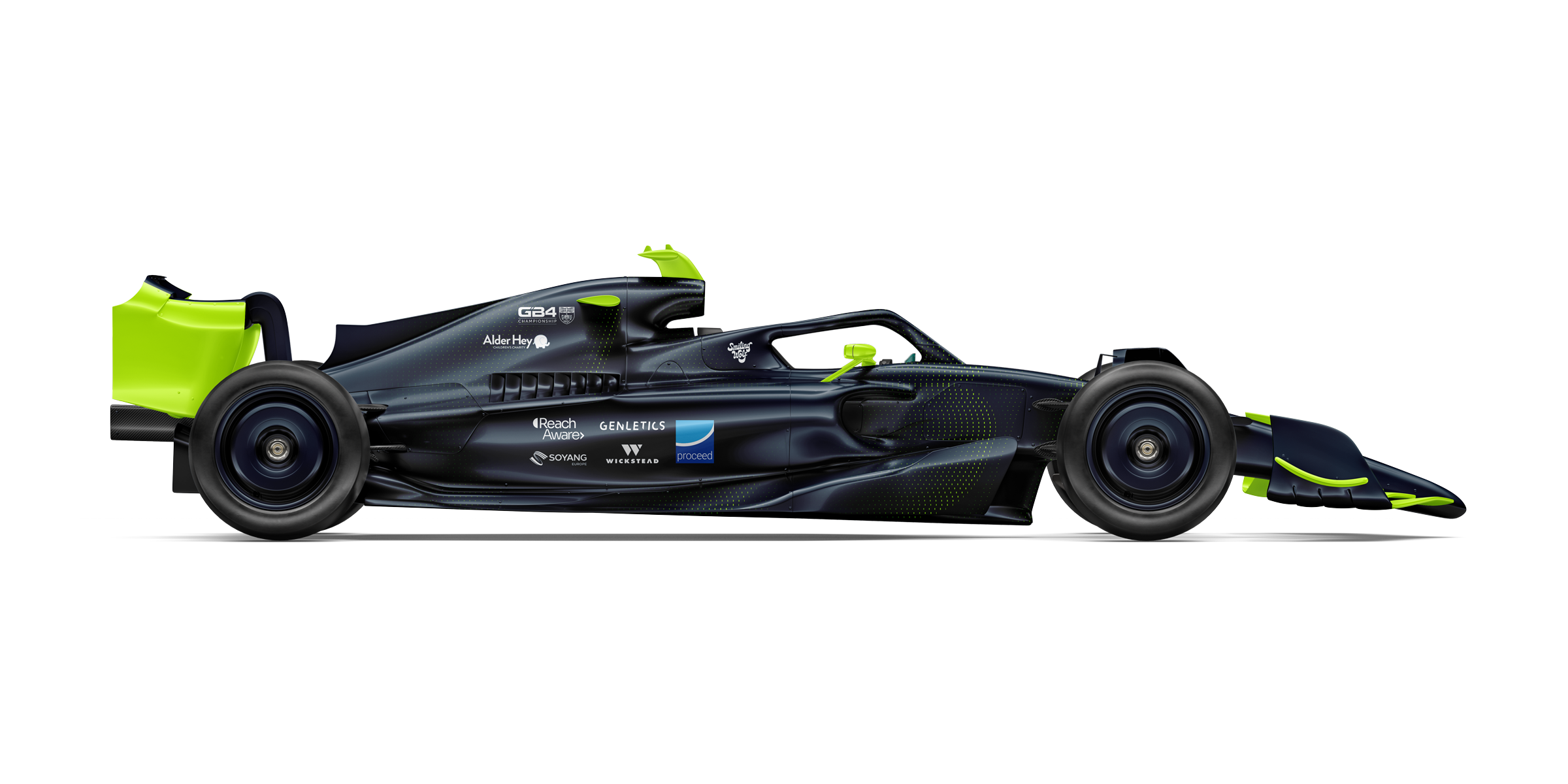Side view of Toby Campbell's GB4 car
